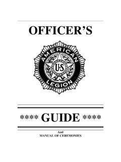 Unit President "I now declare the meeting of Unit No. . American legion officers manual